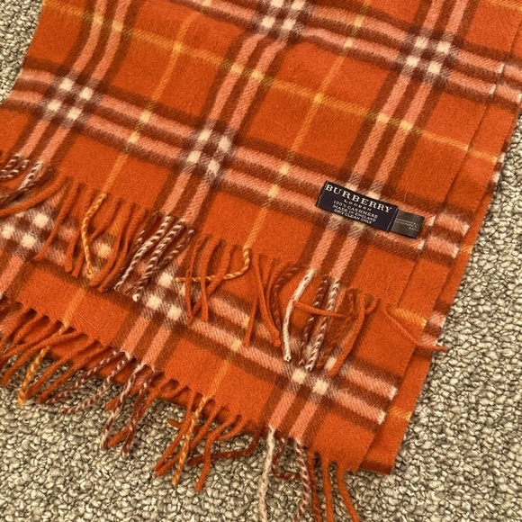 Burberry Cashmere scarf Pumpkin, Rust,Yellow Plaid. For men and women. - Picture 1 of 4